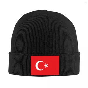 Berets Bandeira da Turquia Chapéus Outono Inverno Gorros Street Cap Homens Mulheres Acrílico Bonnet