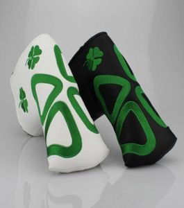 Lucky Clover Exquisite Brodery Golf Putter Head Cover Pu Leather Golf Headcovers Blade Putter Protector2 Colors3658654