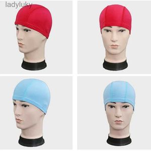 Cuffie da nuoto Cuffie da nuoto di dimensioni libere per uomo Donna Protezione per le orecchie in nylon elastico Capelli lunghi Cappello da piscina Cuffie da bagno ultrasottili L240126