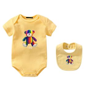 L Designers Meses Bebê Romper Recém-nascido Roupas de Bebê Crianças Bonito Dos Desenhos Animados Urso Onesies Meninas Meninos Macacão De Luxo Crianças 100% Algodão Macacão esskids-6 CXD2401255