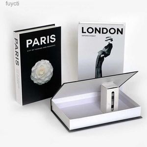 Other Table Decoration Accessories New York London Paris Fashion Fake Book Simulation Storage Magnetic Home Box Decorative YQ240125