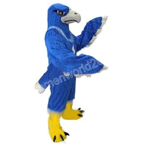 2024 Performans Blue Eagle Maskot Kostüm Simülasyon Karikatür Karakter Kıyafetler Takım Uygunluklar Boyut Kıyafet Unisex Doğum Günü Noel Karnavalı Fantezi Elbise
