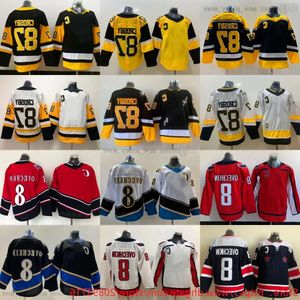 Man buz hokeyi kış klasiği 87 Sidney Crosby Jersey Stadyum Serisi 8 Alex Ovechkin Forma Boş Dikiş Takımı Siyah Sarı Kırmızı Beyaz RE 67