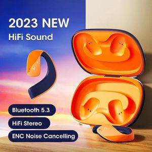 Hörlurar 2023 Niye trådlösa hörlurar Bluetooth -hörlurar TWS Earbuds Hifi Stereo Enc Noise Carbeting Sports Running Heatset Fitness