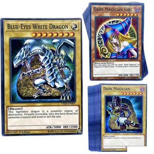 Kortspel engelska yuh-kort album yu-gi-oh spela spel handel strid blå ögon mörk magian carte samling barn jul leksak dhdhd