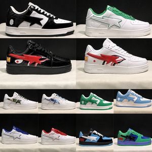 2024 sapatos de designer de luxo sta estrela tênis casuais preto branco verde bapesstas homens mulheres moda trabalhar casual skate treinadores