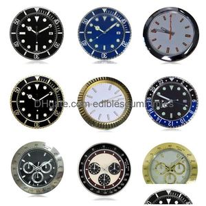 Wall Clocks Metal Home Decoration Luxury Modern Design Quartz Large Watch Stainless Steel With Date Luminous Silent Swee Drop Delive Dhmuf