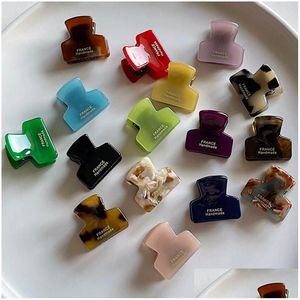 Clamps Small French Languid Style Candy Colors Claw Clip Retro Solid Cute Hair Clamps Drop Delivery Jewelry Hairjewelry Dhdgr