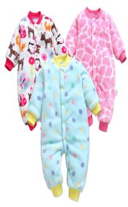 Baby Rompers långärmad jumpsuit bebe spädbarnskläder tjock varm höst vinter nyfödda kläder onesie flickor kläder kammare q199327517