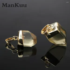 Ожерелья с подвесками Mankuu, модные ювелирные изделия, 1 шт., граненый прозрачный 10–14 мм, нерегулярный натуральный цитрин, целебный кристалл, подвеска, ожерелье