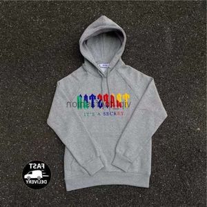 Hoodie Trapstar Voller Trainingsanzug Regenbogen Handtuch Stickerei Dekodierung Kapuzensportbekleidung Herren und Damen Sportbekleidung Anzug Reißverschluss Hose Größe XL 608