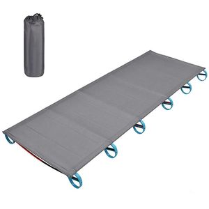 Tillbehör Portabla ultralätt fällbara ena campbäddsängar Tältbädd Aluminiumlegering Metall Frame Outdoor Camping Vandring Fiskesängar