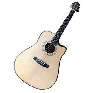 Акустическая акустическая гитара высокой конфигурации с 41-дюймовым D-образным корпусом из цельного дерева.