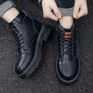 Snow martin boot boots designer masculino sapatos de luto booties tênis de moda de inverno liso de couro pu de couro meio preto sapatos de treinamento de fábrica de fábrica f1 5 ies