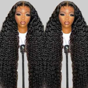 glueless preplucked human wigs baby hair deepwave frontal wig 13x6 hd lace curly lace front human Hair wig Sale 13x4 wig