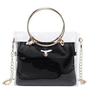 Designer- Handbag Women Transparent Bucket Bag Clear PVC Jelly Small Shoulder Bag Female Chain Crossbody Messenger Bags225C