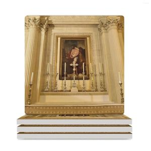 Table Mats St 's Pro Cathedral Altar...................Valletta Ceramic Coasters (Square) Cup Mat Customized Coffee Black