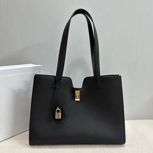 Borsa tote da donna Cabas Borse a tracolla firmate Borsa da spiaggia da donna alla moda grande spazio in pelle di vitello nera grigia di alta qualità Hardware dorato