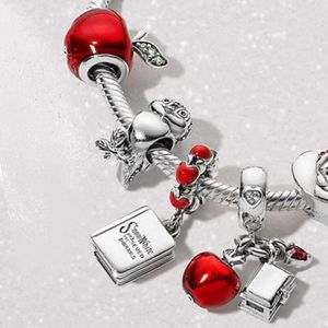 Cute Heart Charm Jewelry Dangle Dress Red Apple Pendant Fit Original Bracelet For Women Fashion Gift DIY