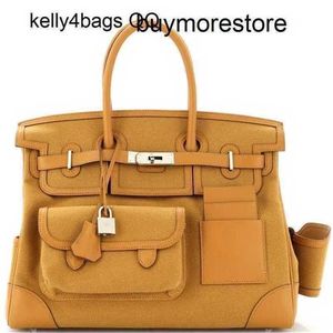 Роскошная сумка-карго Rock Canvas 7a Handswen Bags из натуральной кожи Swift Brownс логотипомB55E