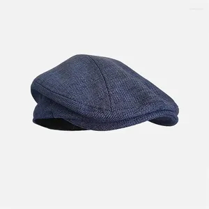 Berets Spring Men Sboy Caps Summer Breathable Flat Hats Gary Vintage Octagon Cap Gatsby Beret Womens Mens Orange Ivy 56