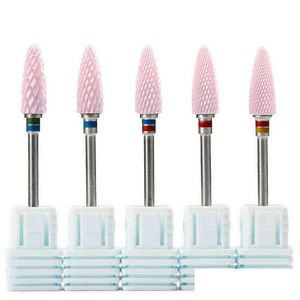 Nail Drill Accessories Pink Tungsten Steel Bits Milling Cutter Set Cutters Manicure Sil Stone Pedicure Electric Mill Hine Drop Del Otny6