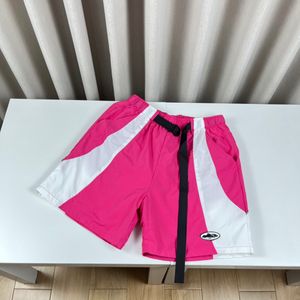 24SS Moda Yaz İngiltere Londra Kemer Net Şortları Kadın Erkek Kaykay Yüksek Sokak Orta Pantolon Joggers 0125