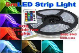 Christmas 144W 5050 SMD RGB LED Strip Light Double Row 12 Volt 120ledsm 600 LEDs 5m DC 12V Car Strips Waterproof IP68 6pcslot DH4780165