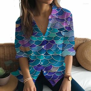 Camicette da donna 2024 Camicia a maniche lunghe moda outdoor squisita e bella strada stampata in 3D