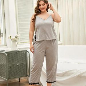 Pijamas femininos tamanho grande casa roupas primavera/verão suspender chubby mm pijama conjunto para mulher pijamas lingerie sexy