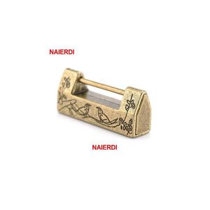 Door Locks Naierdi Vintage Antique Lock Zinc Alloy Chinese Old Retro Keyer Padlock Jewelry Wooden Box For Suitcase Der Drop Delivery Dhs2M