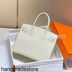 Äkta läder BK Handbag Platinum Designer Home Classic Bag 30cm Lychee Mönster Top Togo Cowhide Portable Office Lady Handmade