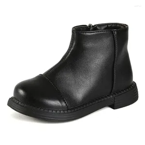 Boots Cuzullaa Autumn Winter Kids Girls Warm Plush Foder Ankel High Cotton Shoes Children Size 23-36