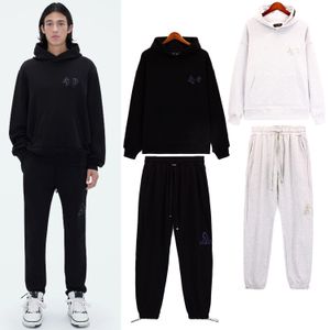 Designer Men's Tracksuit broderade bokstäver Bomullsduk Herr- och kvinnors avslappnade löst tröjor Elastiska elastiska dragkampar 2