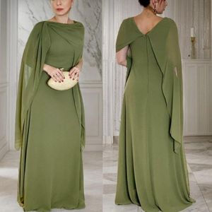 Zielona matka panny młodej Szyfon Szyfon Linia Wspaniałe sukienki matki na arabskie czarne kobiety ślubne strój gości Długość podłogi suknie AMM023