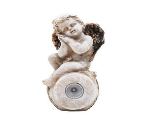 Solar Garden Staty Light Sleeping Angel Cupid Figurinlampor LED Glowing Solar Landscape Lighting Spotlight For Resin Stone Pati4934138