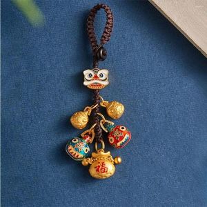 Keychains Chinese Style Car Keys Charms Key Hand-woven Plutus Lucky Keychain Short Lanyard Small Pendant Chain Strap Men