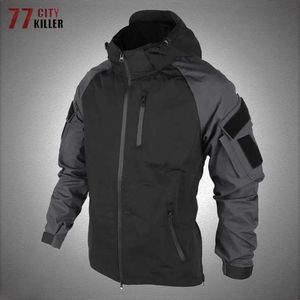 Men's Jackets Outdoor Tactical Hooded Jacket Men Combat Military Coat Spring Autumn Detachable Hoodie Multi-pocket Bomber Jackets Male Black J240125