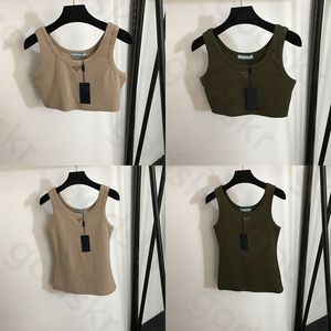 Metal Triangle Knit Camisole Women Fashion Slim Pullover Sleeveless Tank Tops Thin Sexy Crop Tops