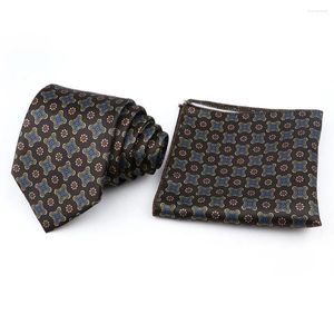 Bow Ties Elegantly Man Paisley Jacquard Set Polyester Pocket Square Handies Suit Decoration Gift For Men Office Wedding Accessories