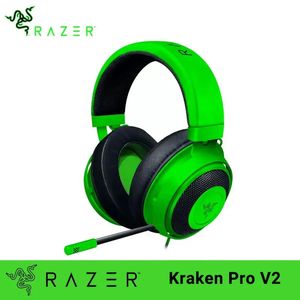 Fones de ouvido razer kraken pro v2 fone de ouvido para jogos com fio microfone 7.0 som surround para xbox one ps4 gamer