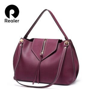 Realer Women Bolsa Bolsas Designer Bolsas de ombro Crossbody Couro artificial Hobos de alta qualidade Ladies Totes Messenger Bags feminino249h