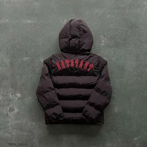 Men's Winter Warm Trapstar London Hoodie Detachable Hooded Down Jacket Black Red Embroidered Letter Coat Yh5 882