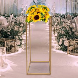 装飾的なプレート10個の金の金属製フラワーラック結婚式の装飾床の花瓶