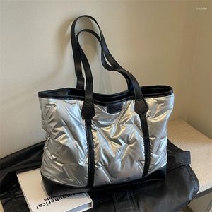 Sacos de noite Grande bolsa para mulheres moda marca designer saco espaço algodão feminino meninas shopper impermeável nylon tote ombro sac