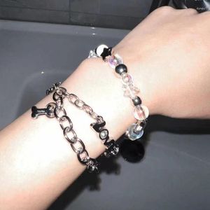 Charm Bracelets 2024 Stylish Crystal Star Beaded Bracelet Y2K Cool Wristband Sweet