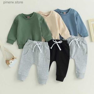 Kleidungssets Lioraitiin 0-3 Jahre Baby Jungen 2-teiliges Herbstkleidungsset Langarm-Sweatshirt mit Rundhalsausschnitt und Jogginghose mit elastischer Taille