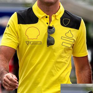 Abbigliamento da motociclista F1 Team 2022 T-shirt sportiva a maniche corte in edizione speciale gialla Maglietta da tifoso da uomo Abbigliamento da corsa Consegna di goccia Automo Otwui