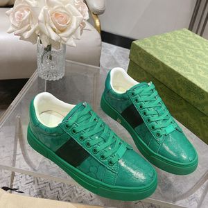 2024 Ace Crystal Canvas Sneaker Designer Mens Mulheres Azul Preto Flat Bottom Sapatos Casuais Snake Trainers Bee Bordado Sneaker Caminhadas Lace-up Fechamento Baixo Salto