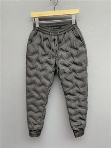 Мужские зимние уличные пуховые штаны, мужские однотонные универсальные ветрозащитные утепленные брюки, хлопковые утолщенные водонепроницаемые брюки 240122